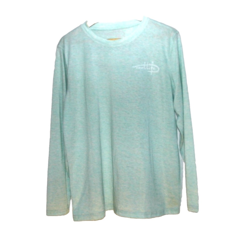 Reef Life Teal Long Sleeve T-Shirt Mens  SZ M Casual,Activewear,Fishing,Sports